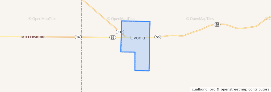 Mapa de ubicacion de Livonia.