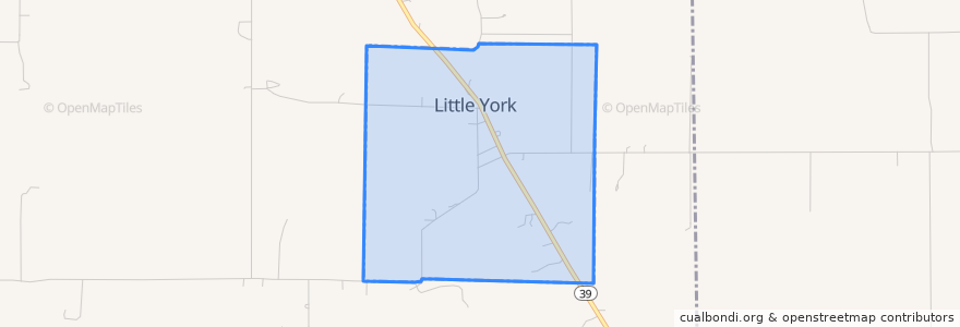 Mapa de ubicacion de Little York.