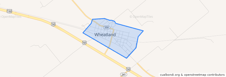 Mapa de ubicacion de Wheatland.