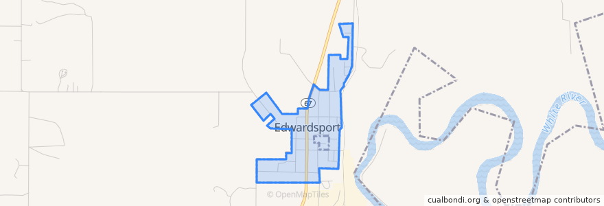 Mapa de ubicacion de Edwardsport.