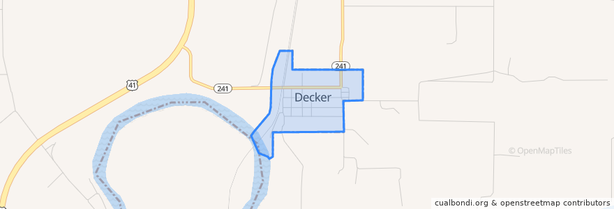 Mapa de ubicacion de Decker.