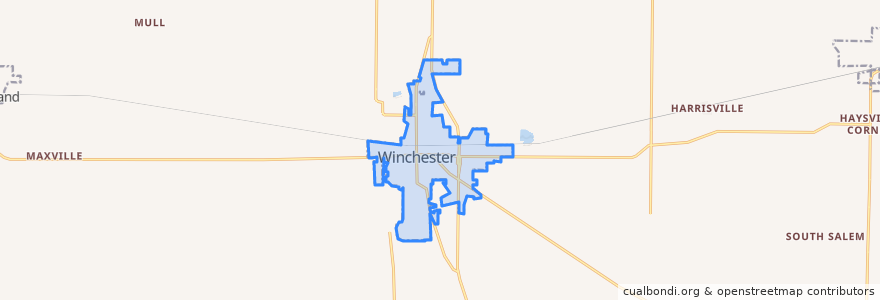 Mapa de ubicacion de Winchester.