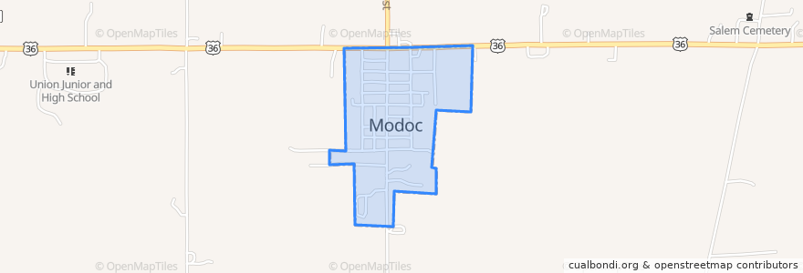 Mapa de ubicacion de Modoc.