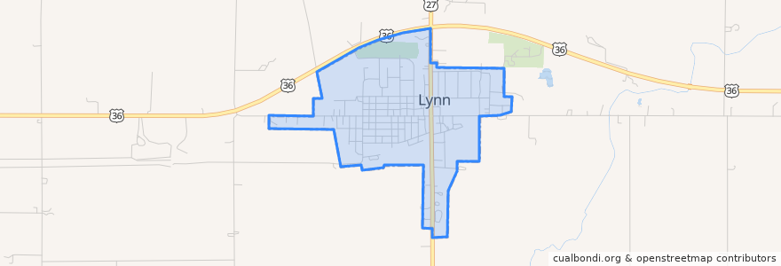 Mapa de ubicacion de Lynn.