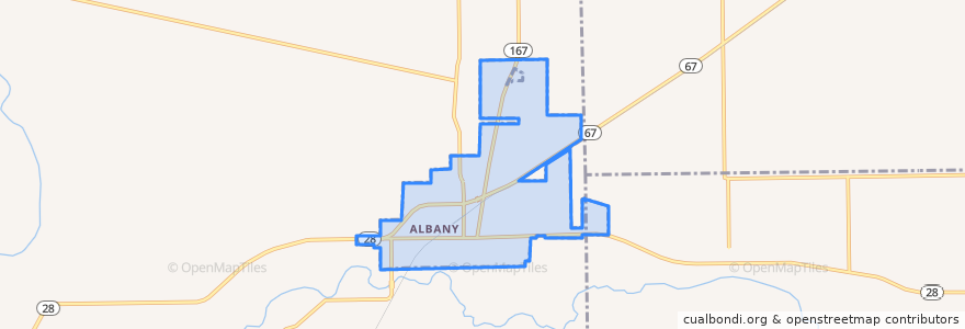 Mapa de ubicacion de Albany.