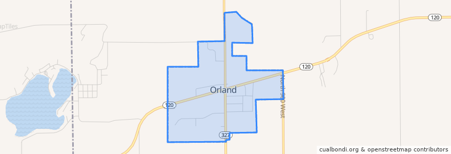 Mapa de ubicacion de Orland.