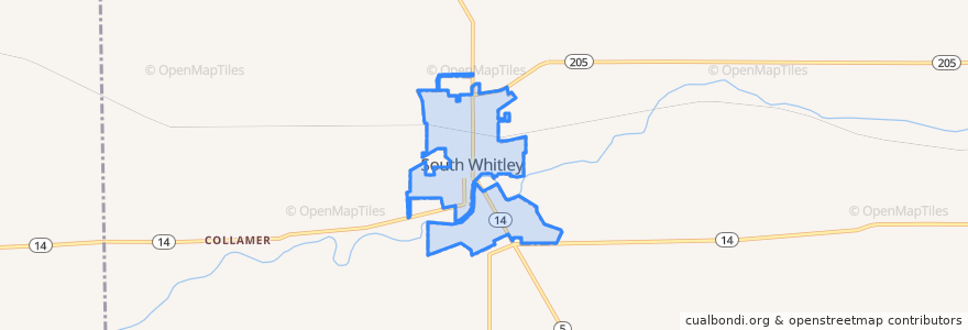 Mapa de ubicacion de South Whitley.