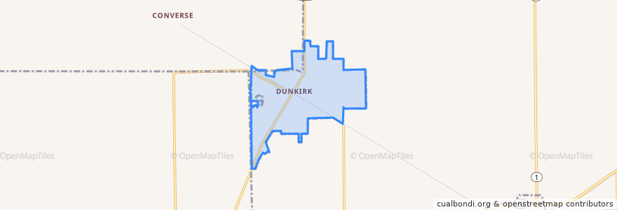 Mapa de ubicacion de Dunkirk.