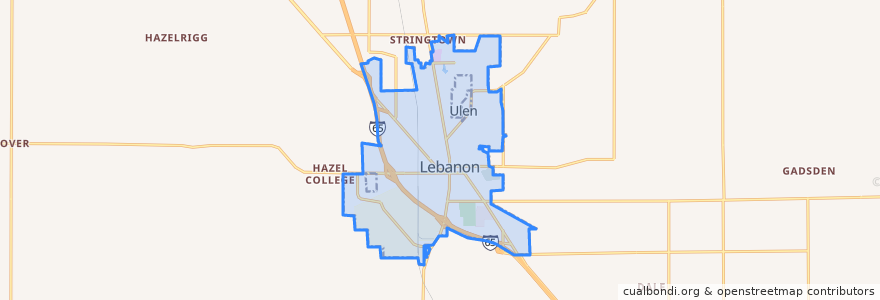 Mapa de ubicacion de Lebanon.