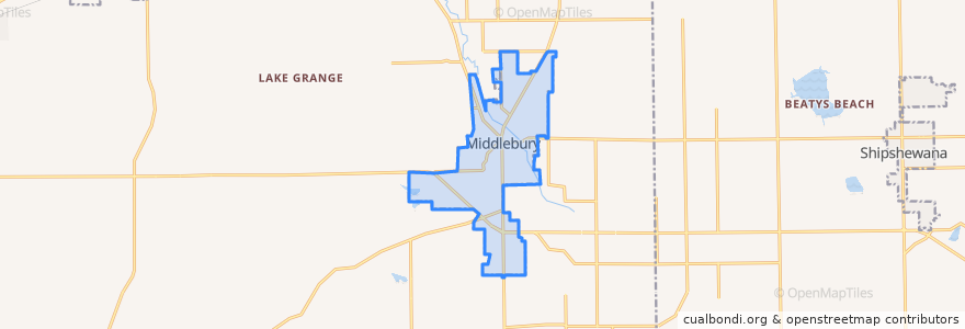 Mapa de ubicacion de Middlebury.