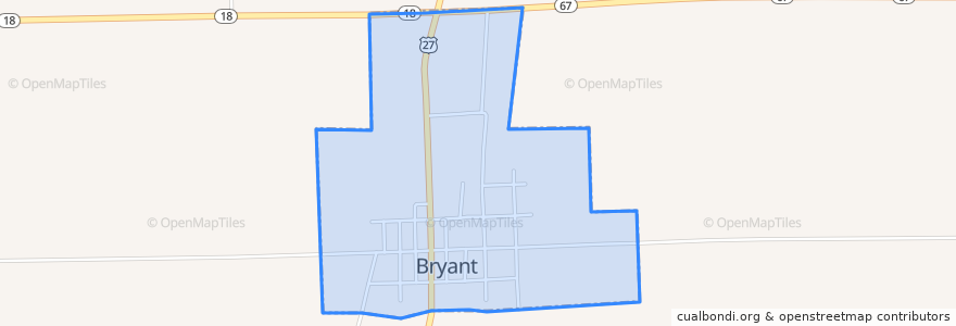 Mapa de ubicacion de Bryant.