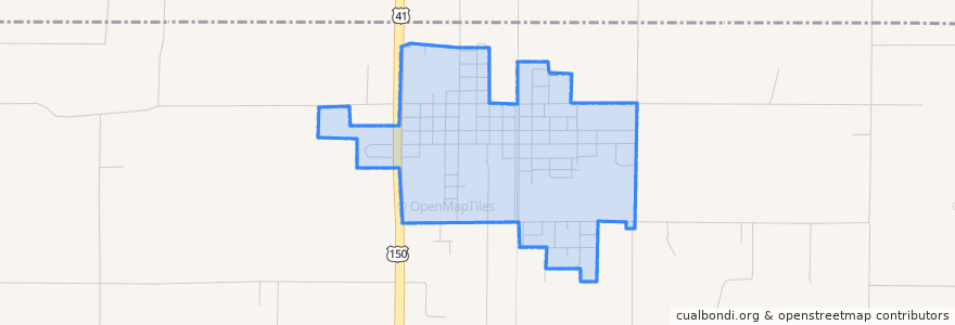 Mapa de ubicacion de Farmersburg.