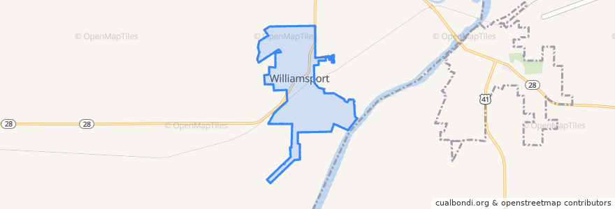 Mapa de ubicacion de Williamsport.