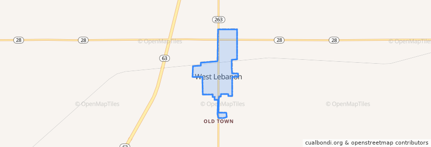 Mapa de ubicacion de West Lebanon.