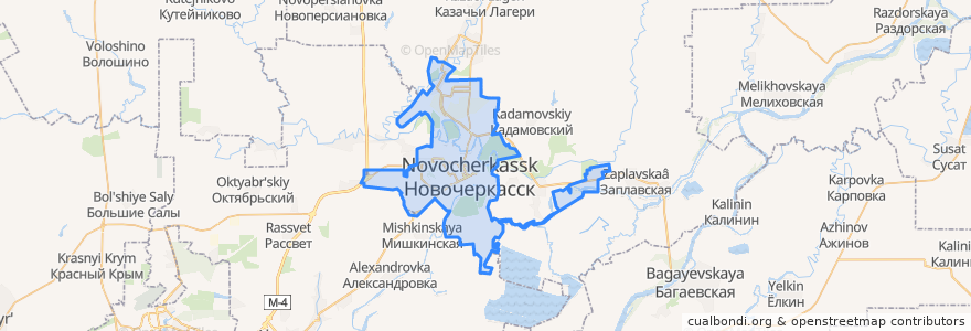 Mapa de ubicacion de городской округ Новочеркасск.