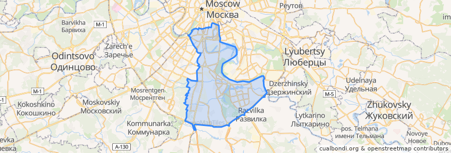 Mapa de ubicacion de Южный административный округ.