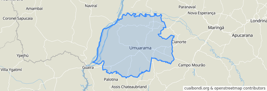 Mapa de ubicacion de Região Metropolitana de Umuarama.