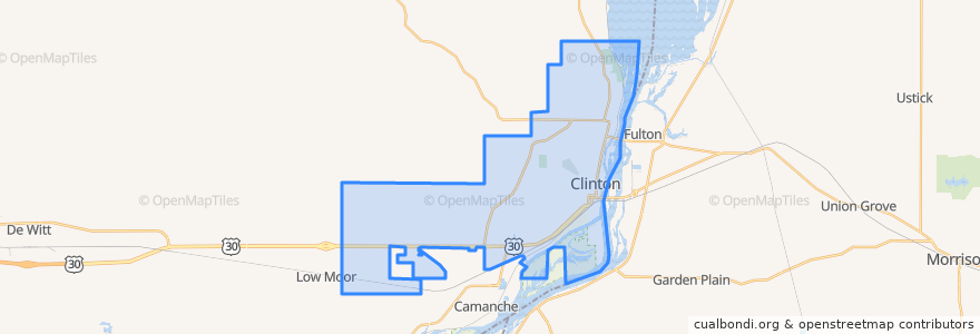 Mapa de ubicacion de Clinton.