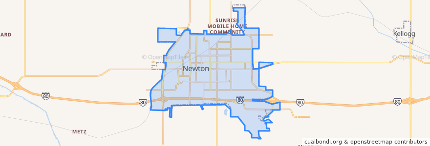 Mapa de ubicacion de Newton.