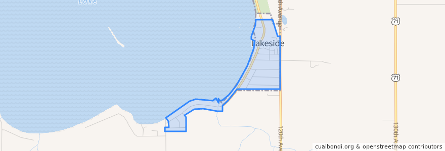 Mapa de ubicacion de Lakeside.