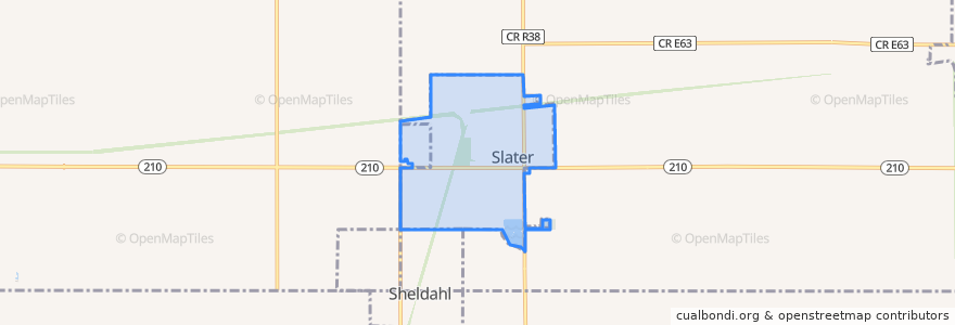 Mapa de ubicacion de Slater.