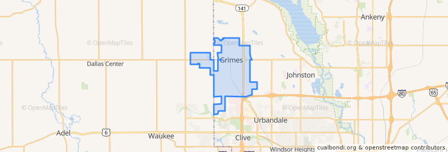 Mapa de ubicacion de Grimes.