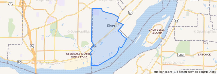 Mapa de ubicacion de Riverdale.