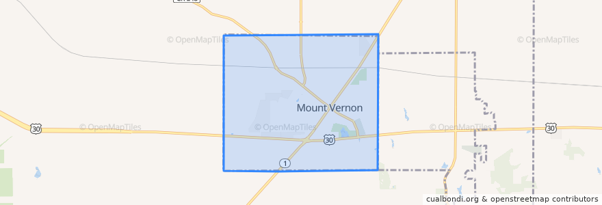 Mapa de ubicacion de Mount Vernon.