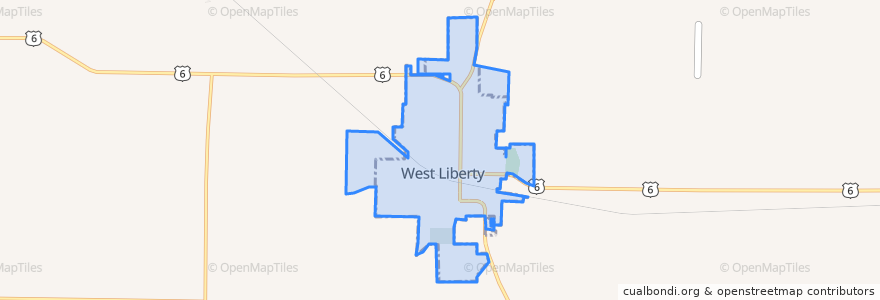 Mapa de ubicacion de West Liberty.