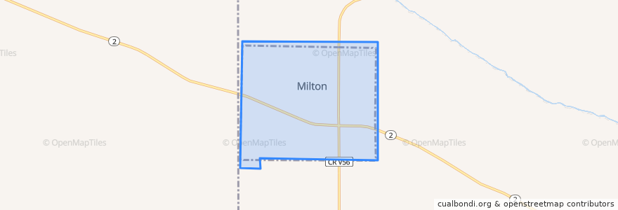 Mapa de ubicacion de Milton.