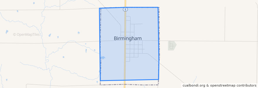 Mapa de ubicacion de Birmingham.