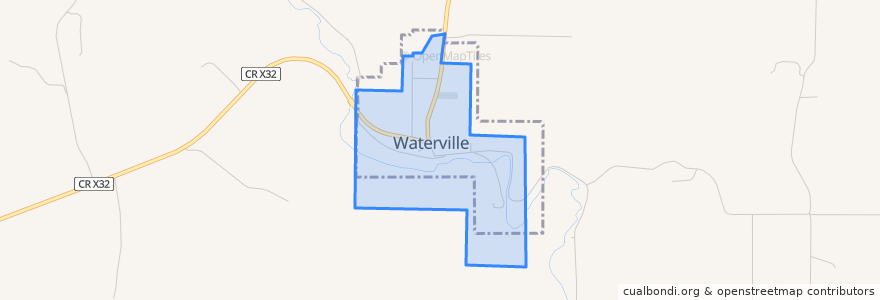 Mapa de ubicacion de Waterville.