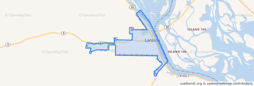 Mapa de ubicacion de Lansing.