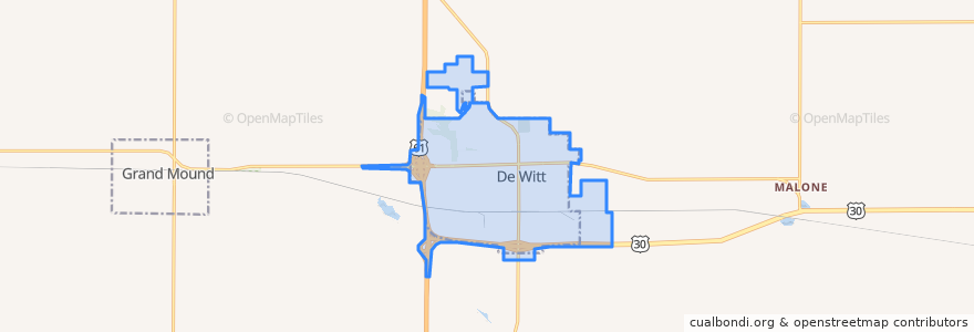 Mapa de ubicacion de DeWitt.