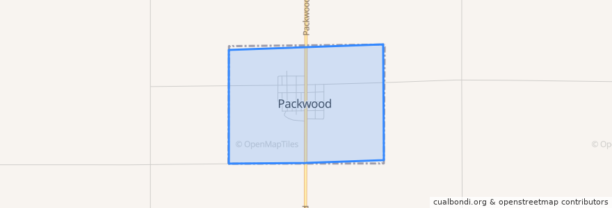 Mapa de ubicacion de Packwood.