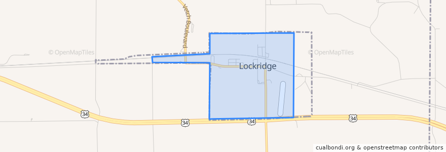 Mapa de ubicacion de Lockridge.