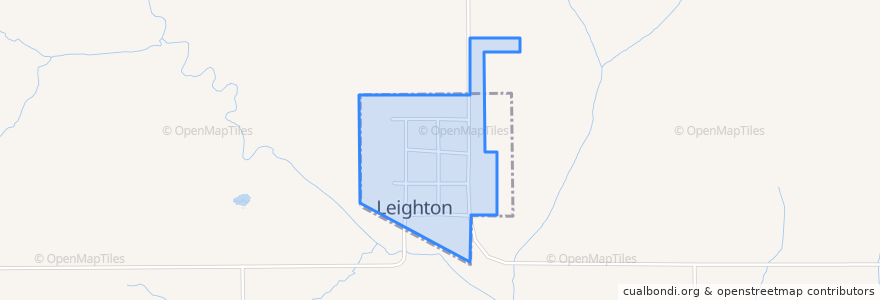 Mapa de ubicacion de Leighton.