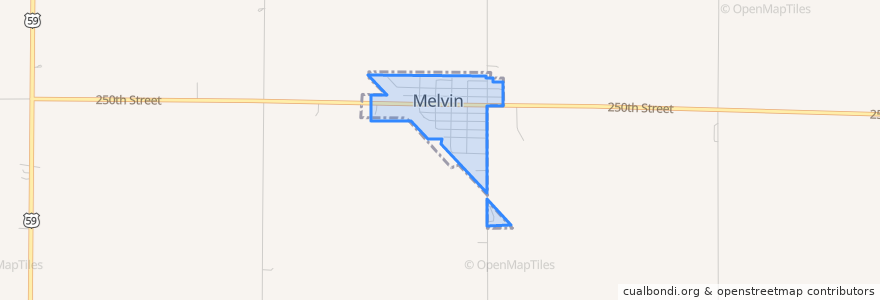 Mapa de ubicacion de Melvin.