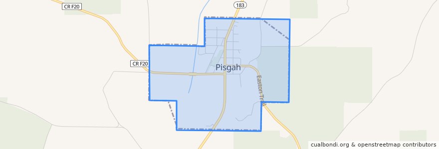 Mapa de ubicacion de Pisgah.