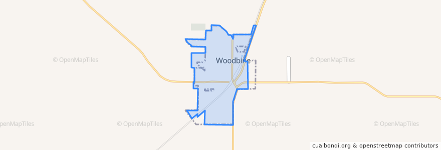 Mapa de ubicacion de Woodbine.