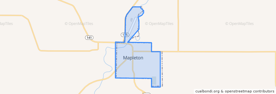 Mapa de ubicacion de Mapleton.