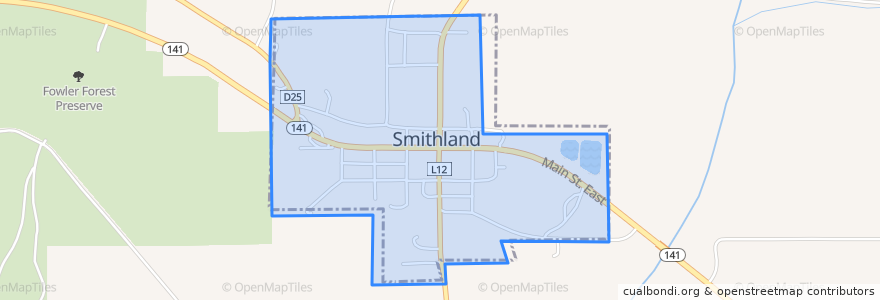 Mapa de ubicacion de Smithland.