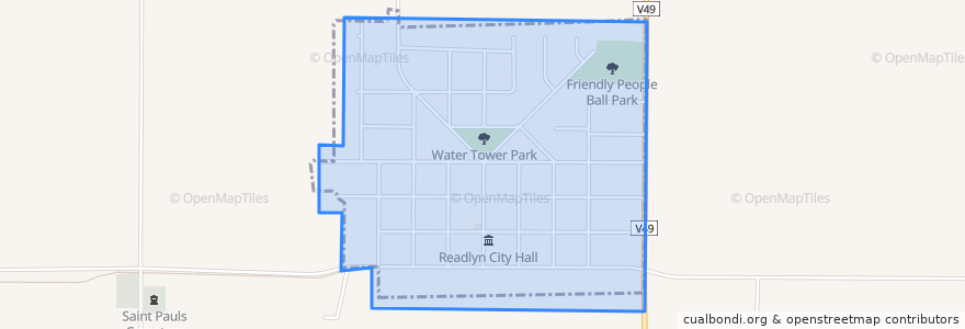 Mapa de ubicacion de Readlyn.