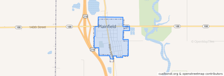 Mapa de ubicacion de Plainfield.