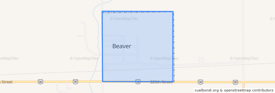 Mapa de ubicacion de Beaver.