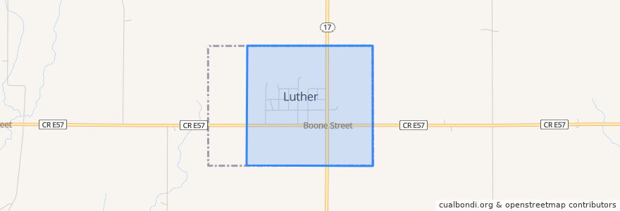 Mapa de ubicacion de Luther.