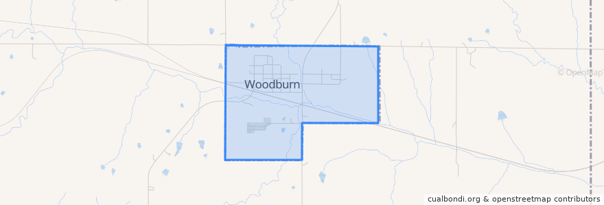 Mapa de ubicacion de Woodburn.