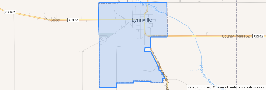 Mapa de ubicacion de Lynnville.