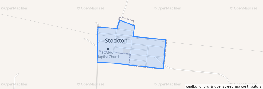 Mapa de ubicacion de Stockton.