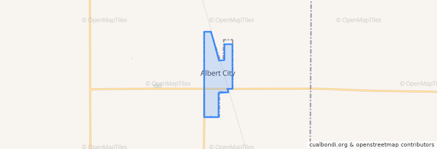 Mapa de ubicacion de Albert City.